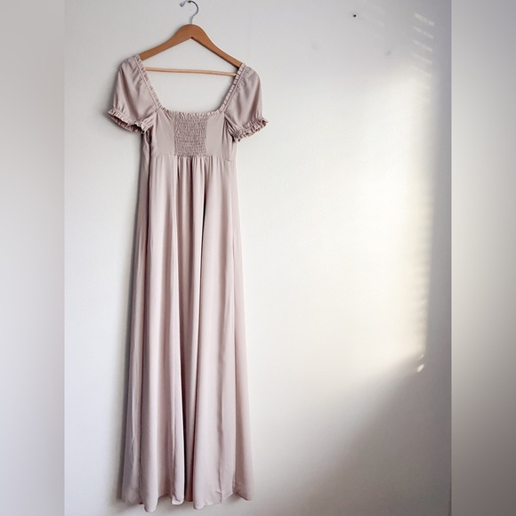Show Me Your MuMu Brittany Maxi Dress Square Neck Blush Prom Bridesmaid Wedding - Picture 4 of 13